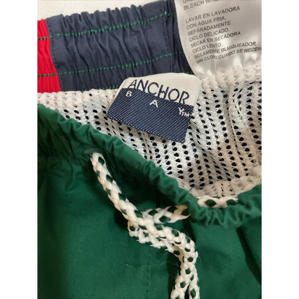 NWT Anchor Bay Swim Trunks Large Colorblock Swimsuit Ocean Beach 90s G26‎